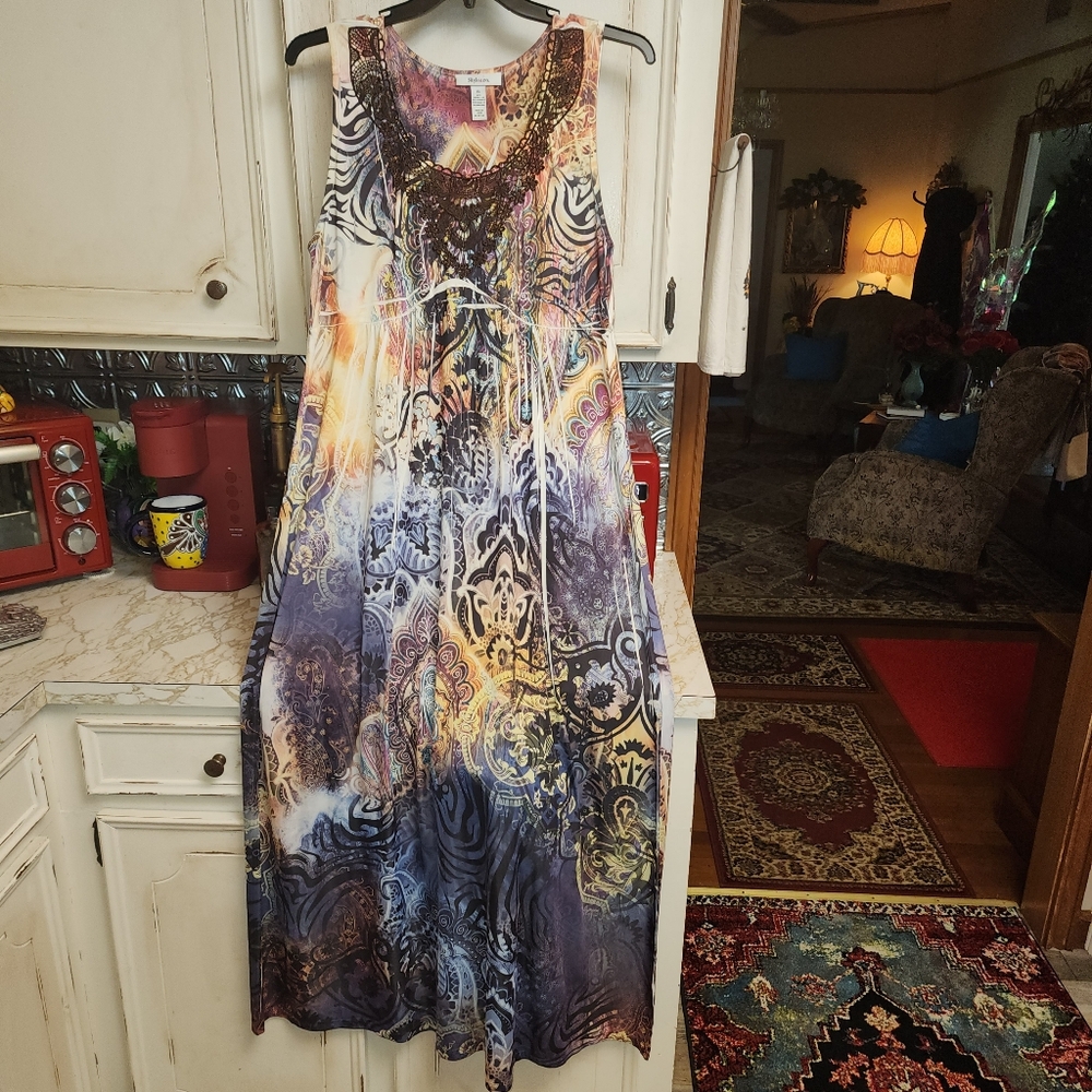 Style & Co Floral Paisley Crochet Neck Tunic - Multicolor